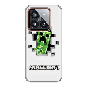 Чохол Майнкрафт на Xiaomi 14 Pro (AlphaPrint) Minecraft (кріпер Майнкрафт)