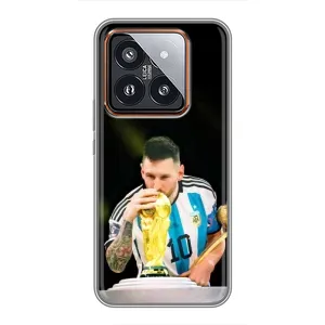 Чехлы для Xiaomi 14 Pro (Leo чемпион) (AlphaPrint) (Кубок Месси)