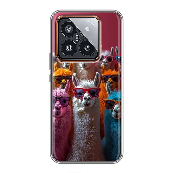 Чохол з принтом «Лами в окулярах» для Xiaomi 14 Pro