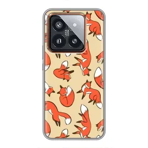 Чехлы с картинкой Лисички для Xiaomi 14 Pro (VPrint) (Лисички)