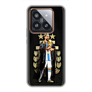 Чехлы для Xiaomi 14 Pro (Leo чемпион) (AlphaPrint) (Месси Король)