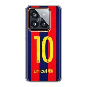 Чехлы Месси для Xiaomi 14 Pro (AlphaPrint) (Messi Barca 10)