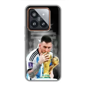Чехлы для Xiaomi 14 Pro (Leo чемпион) (AlphaPrint) (Месси Чемпион)