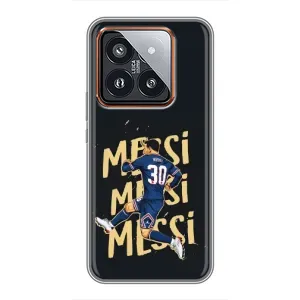 Чехлы для Xiaomi 14 Pro (Leo чемпион) (AlphaPrint) (Messi ПСЖ)
