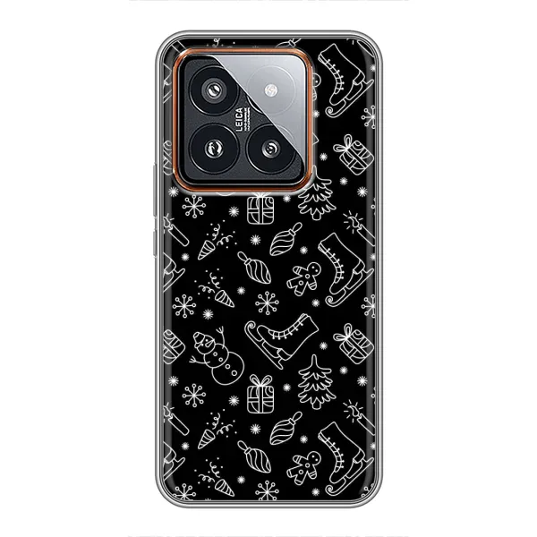 Чехол с принтом «Новогодний фон» для Xiaomi 14 Pro