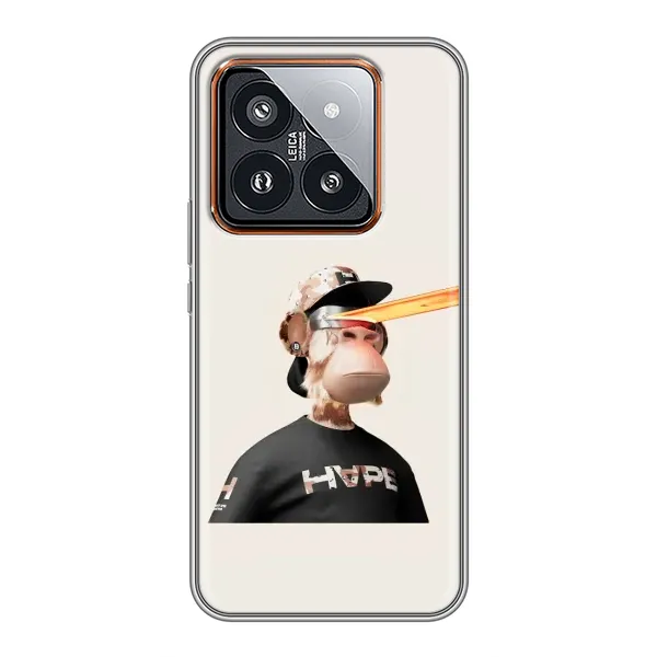 Чехол с принтом «обезьяна NFT в очках» для Xiaomi 14 Pro