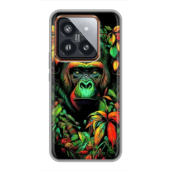 Чехол с принтом «Обезьяна в тропиках» для Xiaomi 14 Pro