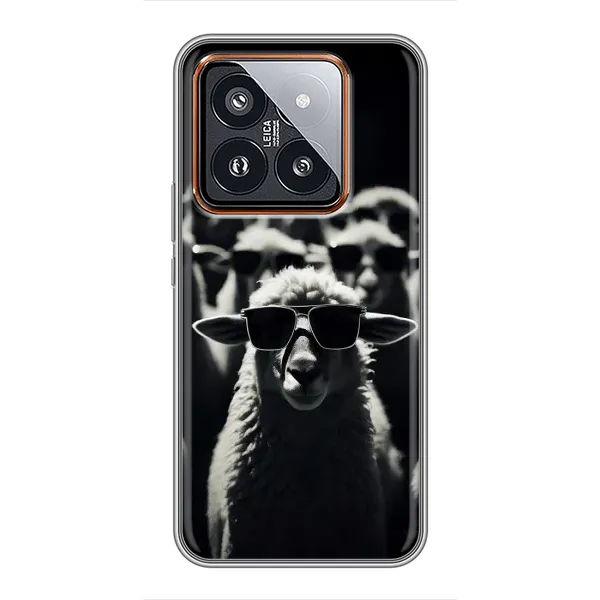 Чохол з принтом «Овечка в окулярах» для Xiaomi 14 Pro