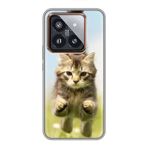 Чехлы с Котиками для Xiaomi 14 Pro (VPrint) (Прыжок кота)
