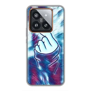 Чохол з принтом для Xiaomi 14 Pro (AlphaPrint - Знак сердечка) (Радужне серце)