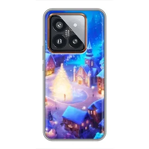 Рождественские Чехлы для Xiaomi 14 Pro (VPrint) (Рождественский город)