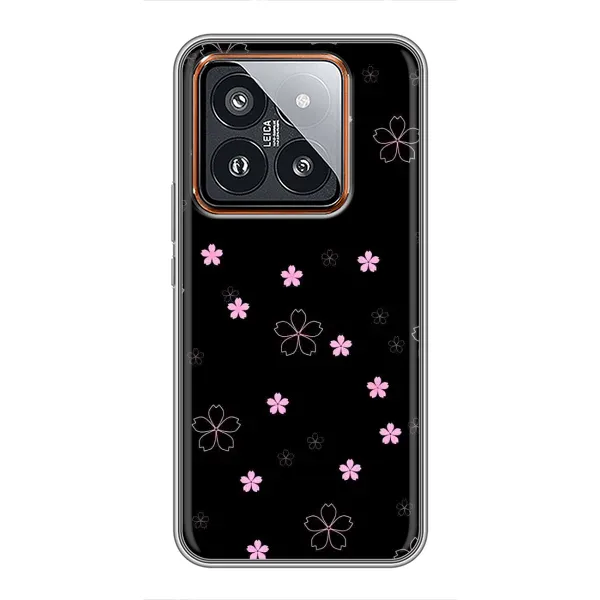 Чехол с принтом «Розовые цветы на черном» для Xiaomi 14 Pro Чехол с принтом «Розовые цветы на черном» для Xiaomi 14 Pro