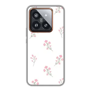 Чехол с розовым рисунком для Xiaomi 14 Pro (Розовые цветы)