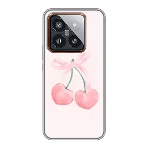 Чехол с розовым рисунком для Xiaomi 14 Pro (Розовые вишни)