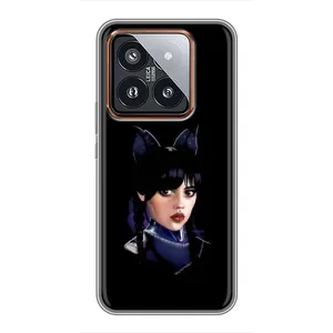 Чехлы Венсдей на Xiaomi 14 Pro Уэнсдей (AlphaPrint) (серьезная Уэнздей)