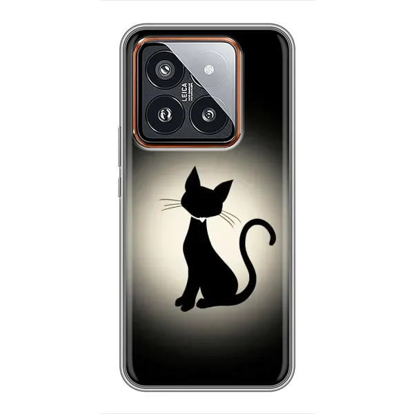 Чехол с принтом «Силуэт котика» для Xiaomi 14 Pro