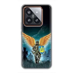 Чехлы с картинкой ЗСУ для Xiaomi 14 Pro (AlphaPrint) (Солдат ЗСУ)