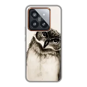 Чехол с птицами на Xiaomi 14 Pro (VPrint) (Сова)