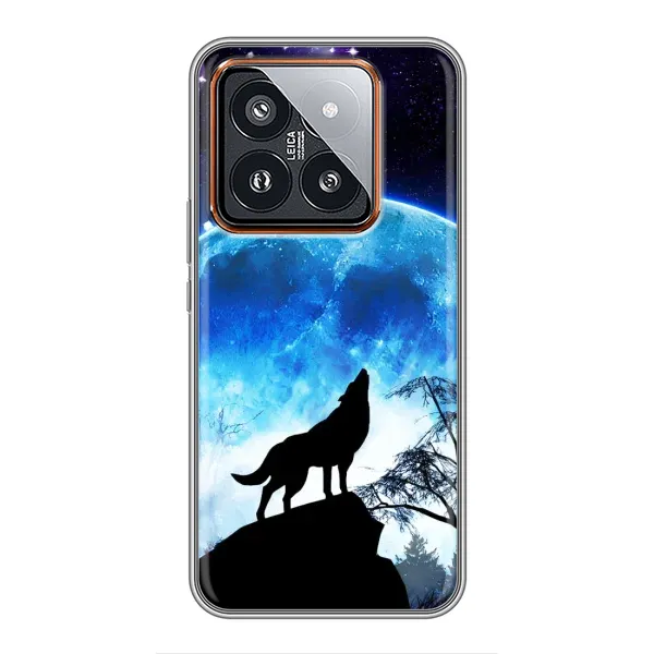 Чохол з принтом «Вовк на місяць» для Xiaomi 14 Pro