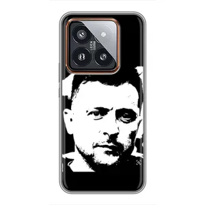 Чехол для Xiaomi 14 Pro (AlphaPrint - с принтом Зеленского) (Зеленский АРТ)