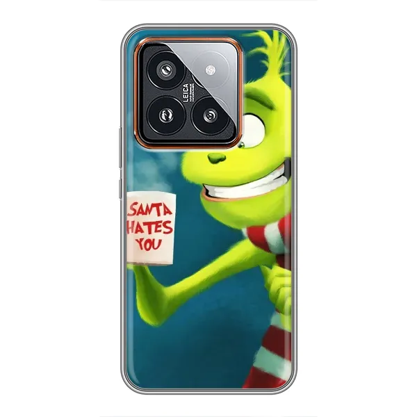Чехол с принтом «Зеленый Гринч» для Xiaomi 14 Pro