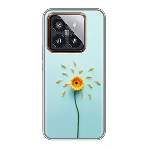 Чохли з квітами для Xiaomi 14 Pro (VPrint) (Жовта квітка)