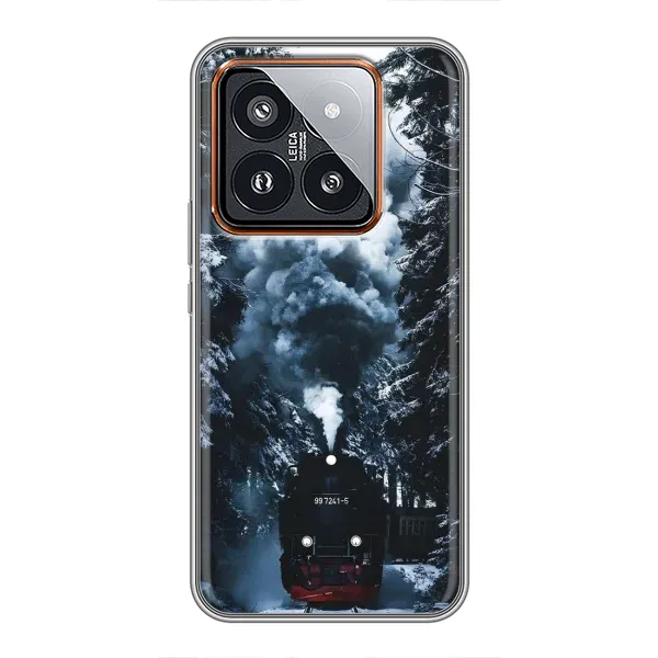 Чехол с принтом «Зимний поезд» для Xiaomi 14 Pro