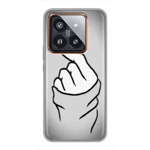 Чохол з принтом для Xiaomi 14 Pro (AlphaPrint - Знак сердечка) (Значок Love)