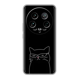 Чехол с рисунком кот на Xiaomi 14 Ultra (Равнодушный кот)