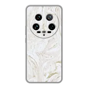 Мраморный чехол на Xiaomi 14 Ultra (VPrint) (Белый мрамор)