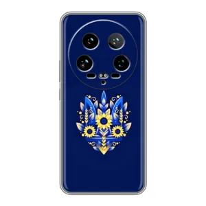 Чехлы для Xiaomi 14 Ultra  Укр. Символика (AlphaPrint) (Цветочный Герб)