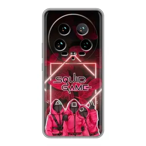 Чехол Гра в кальмара для Xiaomi 14 Ultra (Охранники Игра кальмара)