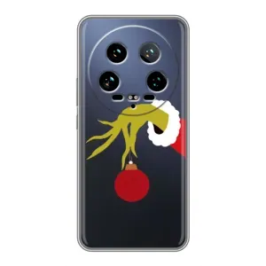 Зимние Чехлы для 14 Ультра - прозрачный фон (Гринч с игрушкой)