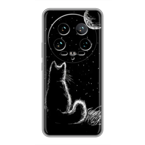 Чохол з принтом «Котик і місяць» для Xiaomi 14 Ultra Чохол з принтом «Котик і місяць» для Xiaomi 14 Ultra
