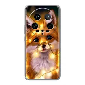 Чехлы с картинкой Лисички для Xiaomi 14 Ultra (VPrint) (Лисичка в гирляндах)
