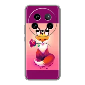 Чехлы с картинкой Лисички для Xiaomi 14 Ultra (VPrint) (Лисичка с розочкой)