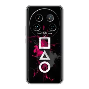 Чехол Гра в кальмара для Xiaomi 14 Ultra (Символы Игра кальмара)