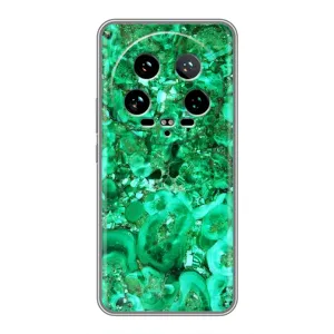 Мраморный чехол на Xiaomi 14 Ultra (VPrint) (Салатный Мрамор)