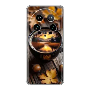 Чехол с уникальным дизайном «Осень с кофе» для Xiaomi 14 Ultra (Темный кофе)