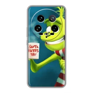 Рождественские Чехлы для Xiaomi 14 Ultra (VPrint) (Зеленый Гринч)