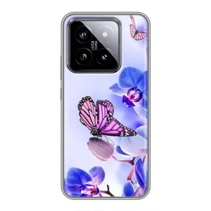 Чохли з квітами для Xiaomi 14 (VPrint) (Метелик на квітах)