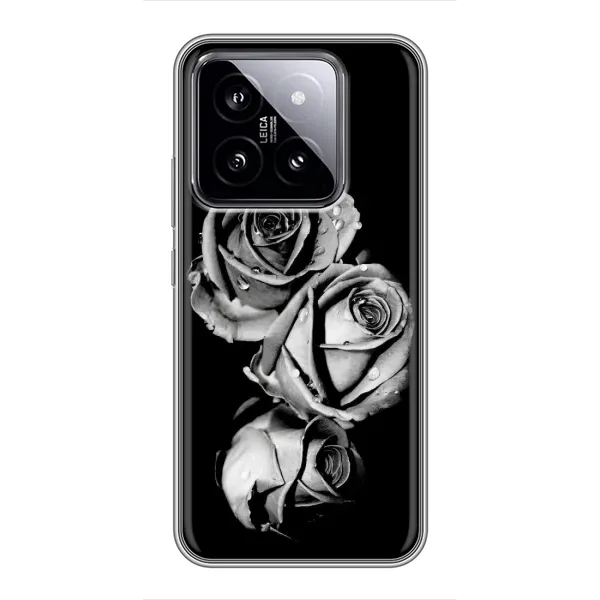 Чохол з принтом «Чорна троянда» для Xiaomi 14