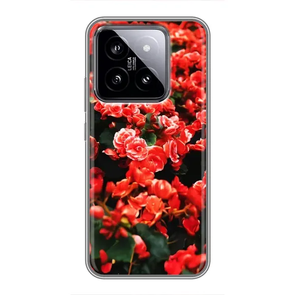 Чехол с принтом «Цветы красные» для Xiaomi 14 Чехол с принтом «Цветы красные» для Xiaomi 14