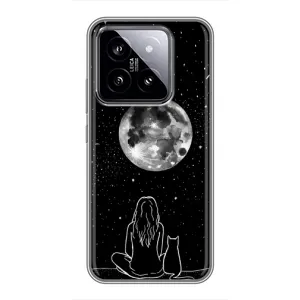 Чохол з малюнком кіт на Xiaomi 14 (Дівчина з котом)