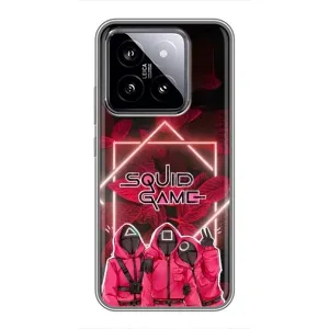 Чехол Гра в кальмара для Xiaomi 14 (Охранники Игра кальмара)