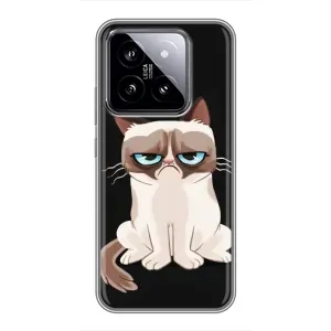 Чохол з принтом для Xiaomi 14 (AlphaPrint) Модні коти (Сумний кіт)