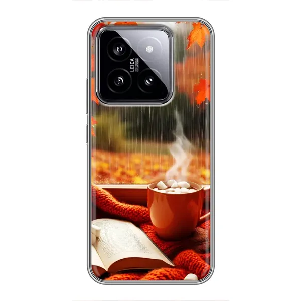 Чехол с принтом «Кофе и дождь» для Xiaomi 14