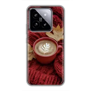 Чехол с уникальным дизайном «Осень с кофе» для Xiaomi 14 (Кофе на пледе)