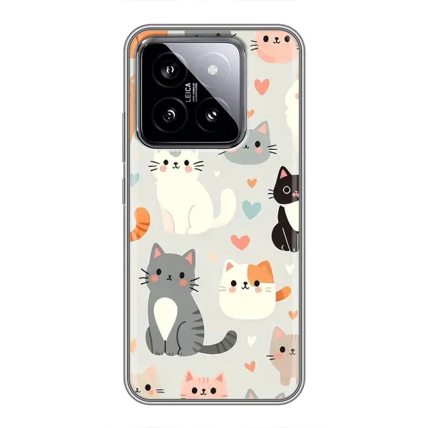Чохол з принтом «Колаж котів» для Xiaomi 14