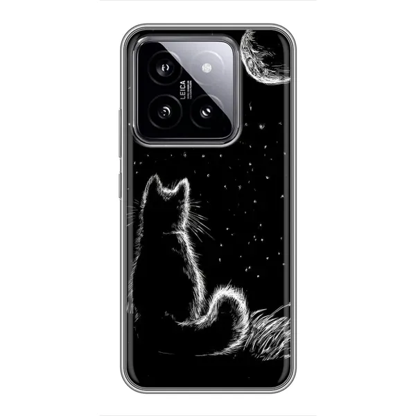 Чохол з принтом «Котик і місяць» для Xiaomi 14